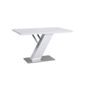 Contemporary Dining Table w/ White Gloss Top & Y-Shaped Pedestal