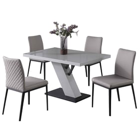 Chintaly Imports Linden Katalina Khaki Gloss Gray 5pc Dining Room Set