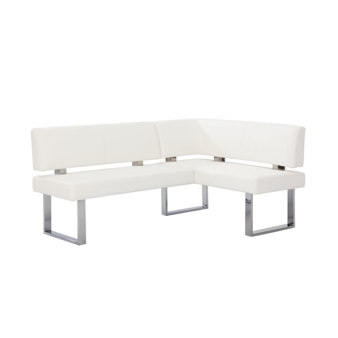 Chintaly Imports Linden White Upholstered Nook CHF-LINDEN-NOOK