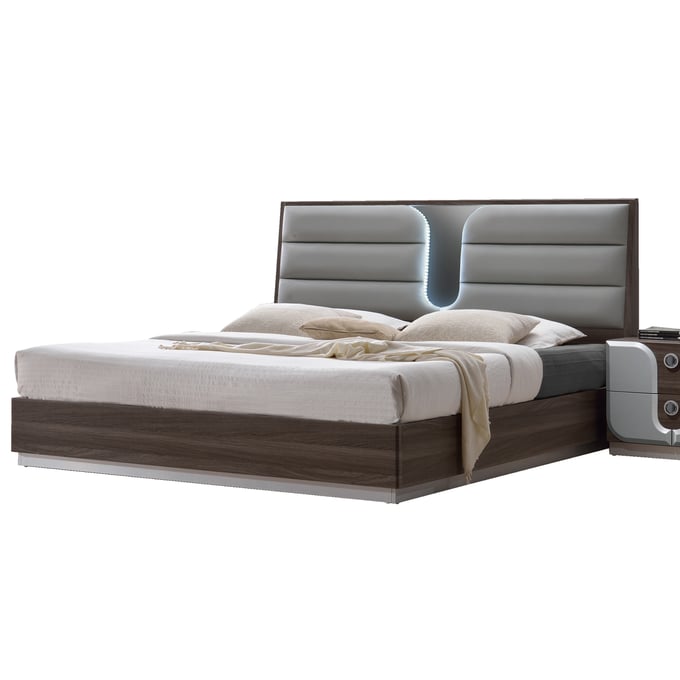 Chintaly Imports London Grey Silver King Bed Headboard CHF-LONDON-BED-KG-HB