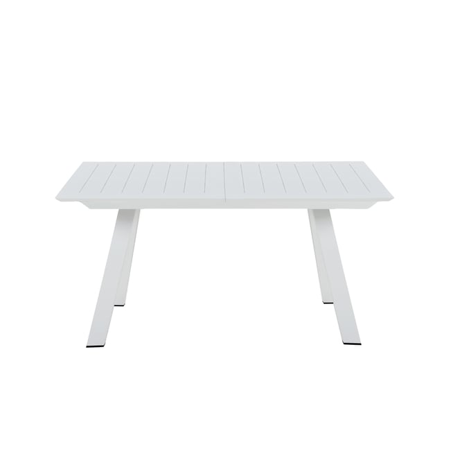 Chintaly Imports Malibu Matte White Outdoor Butterfly Extension Table CHF-MALIBU-DT-WHT-EXT