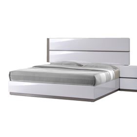 Chintaly Imports Manila Gloss White Grey King Bed