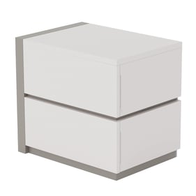 Chintaly Imports Manila Gloss White Grey Left 2 Drawer Night Stand