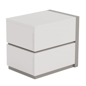 Chintaly Imports Manila Gloss White Grey Right 2 Drawer Night Stand