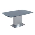 Contemporary Extendable Grey Glass Dining Table