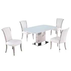 Chintaly Imports Mavis Iris White 5pc Dining Room Set