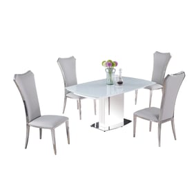 Chintaly Imports Mavis Jennifer Grey White 5pc Dining Room Set