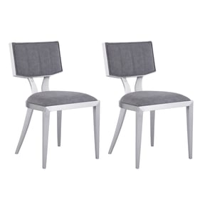 2 Chintaly Imports Mavis Grey PU Floating Back Side Chairs