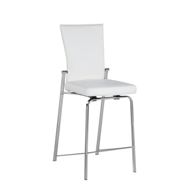 Chintaly Imports Molly White PU Bar Stool CHF-MOLLY-BS-WHT-CHM