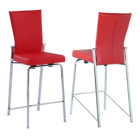 Chintaly Imports Molly Red Motion Back Counter Height Stool