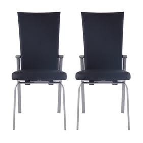 2 Chintaly Imports Molly Black Brushed Motion Back Side Chairs