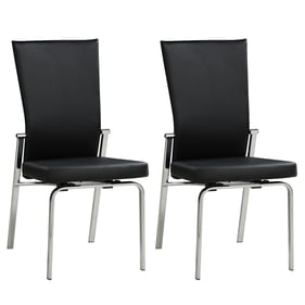 2 Chintaly Imports Molly Black Leather Motion Back Side Chairs