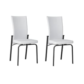 2 Chintaly Imports Molly White PU Motion Back Side Chairs