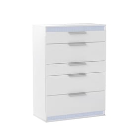 Chintaly Imports Moscow Gloss White 5 Drawer Chest