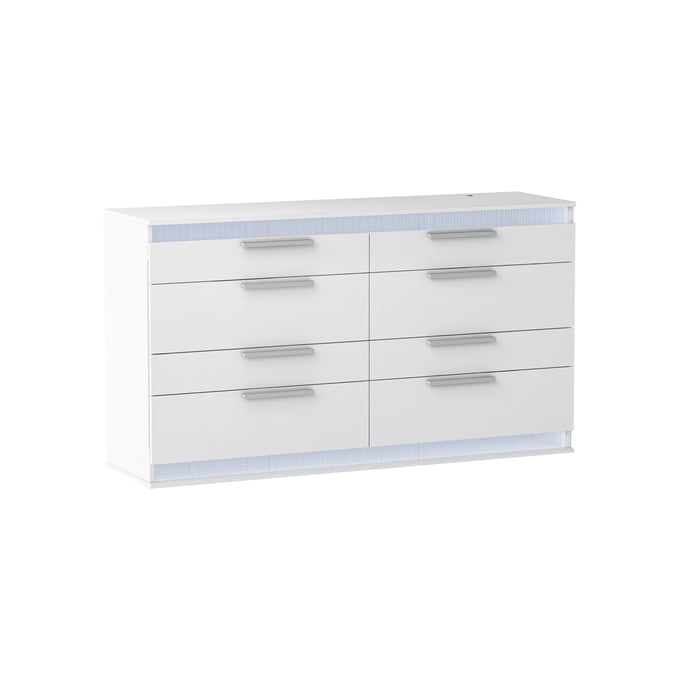 Chintaly Imports Moscow Gloss White 8 Drawer Dresser CHF-MOSCOW-DRS