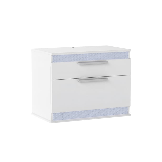 Chintaly Imports Moscow Gloss White 2 Drawer Night Stand CHF-MOSCOW-NS