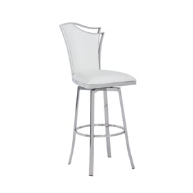 Chintaly Imports Nadia White Swivel Bar Stool