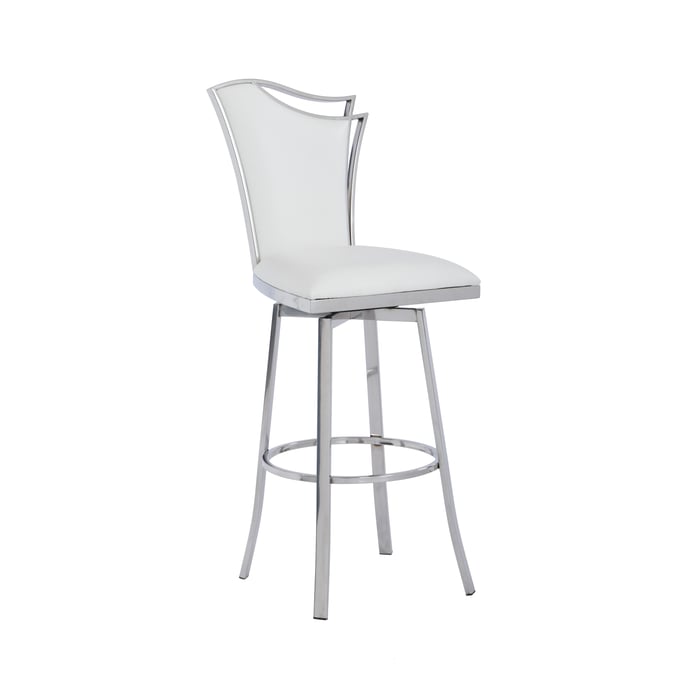 Chintaly Imports Nadia White Swivel Bar Stool CHF-NADIA-BS-WHT