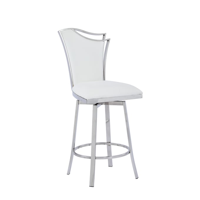 Chintaly Imports Nadia White Swivel Counter Stool CHF-NADIA-CS-WHT