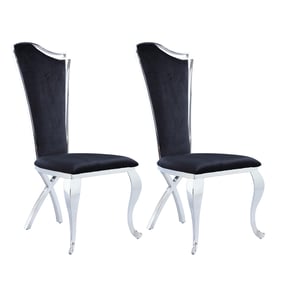 2 Chintaly Imports Nadia Black High Back Side Chairs