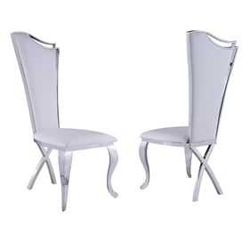 2 Chintaly Imports Nadia White High Back Side Chairs