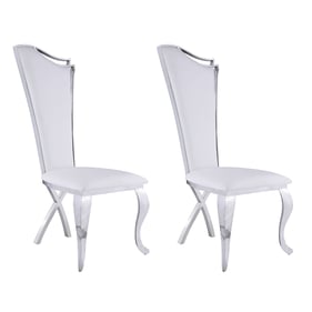 2 Chintaly Imports Nadia White Tall Back Side Chairs