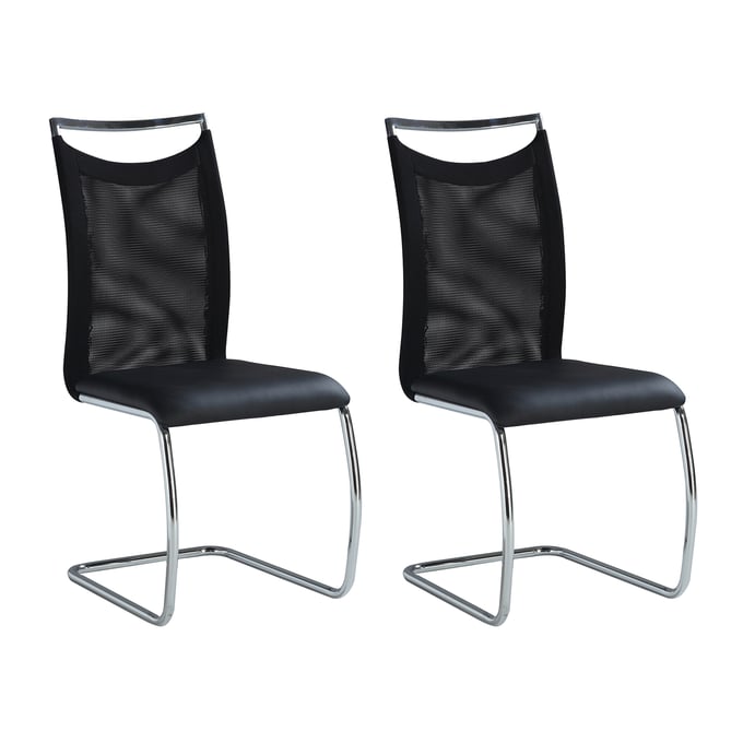 2 Chintaly Imports Nadine Black Side Chairs CHF-NADINE-SC-BLK