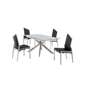 Chintaly Imports Nala Grey Black 5pc Dining Room Set