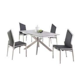 Chintaly Imports Nala Brushed Grey 5pc Dining Room Set