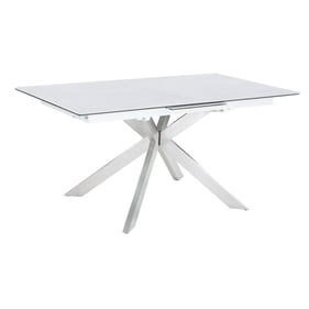 Chintaly Imports Nala Grey Brushed Stainless Steel Dining Table