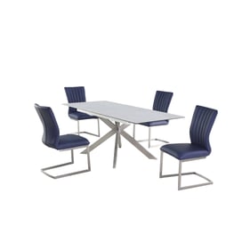 Chintaly Imports Nala Eileen Grey Blue 5pc Dining Room Set