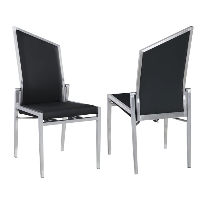 2 Chintaly Imports Nala Black Motion Back Side Chairs CHF-NALA-SC-BLK-BSH