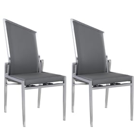 2 Chintaly Imports Nala Brushed Grey Motion Back Side Chairs