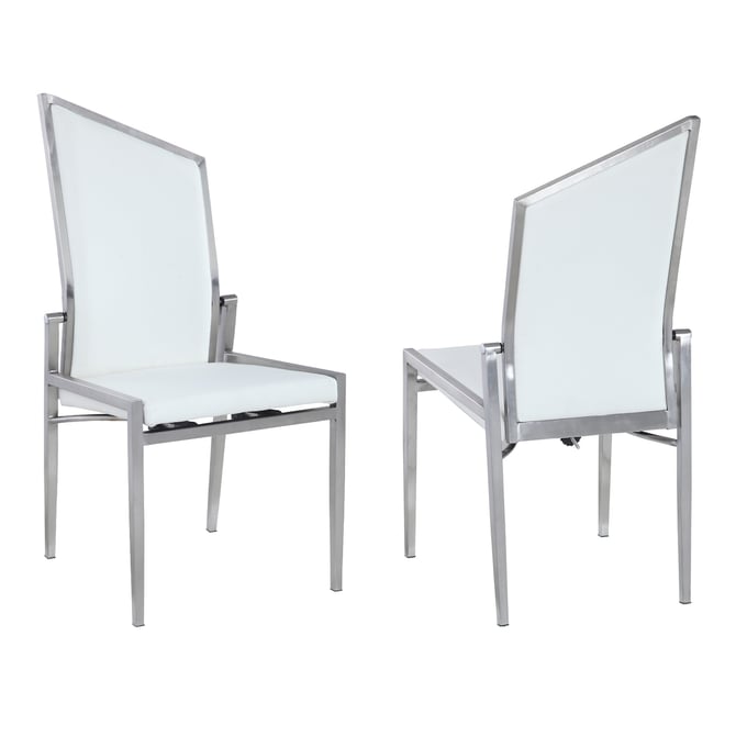 2 Chintaly Imports Nala White Motion Back Side Chairs CHF-NALA-SC-WHT-BSH