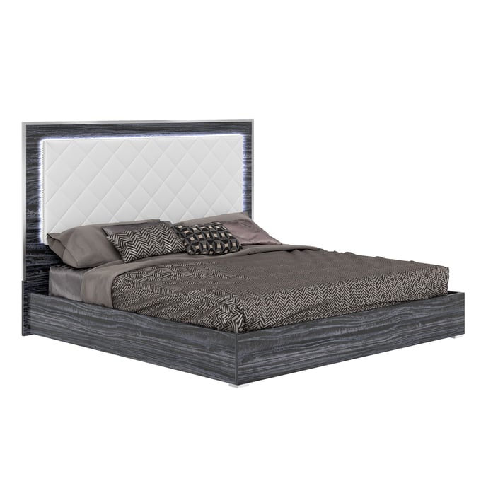 Chintaly Imports Naples Gloss Grey King Bed Back Panel CHF-NAPLES-BED-KG-BP