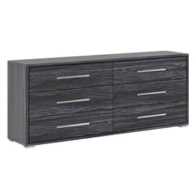 Chintaly Imports Naples Gloss Grey 6 Drawer Dresser