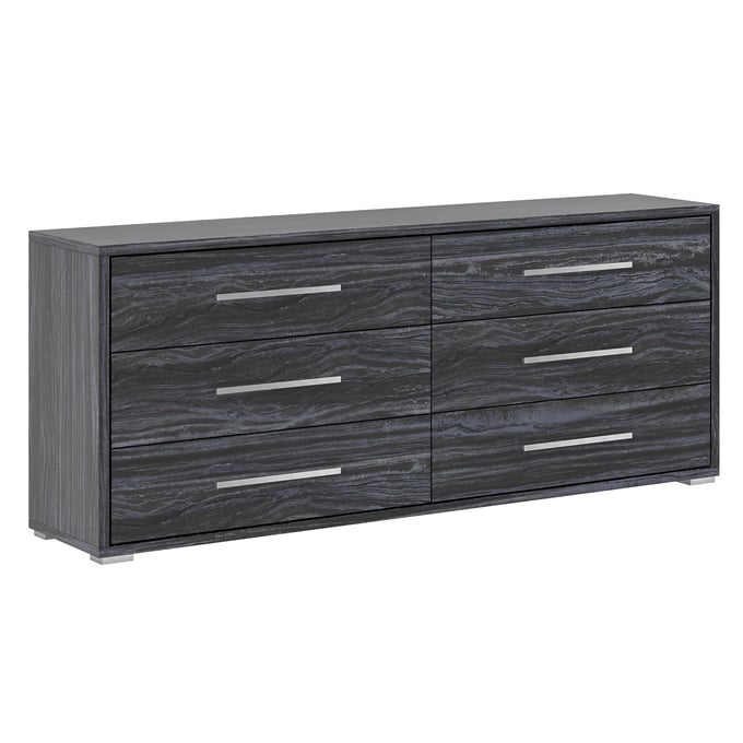 Chintaly Imports Naples Gloss Grey 6 Drawer Dresser CHF-NAPLES-DRS