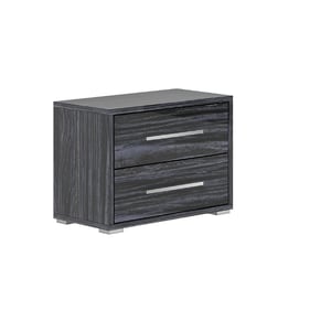 Chintaly Imports Naples Gloss Grey 2 Drawer Nightstand