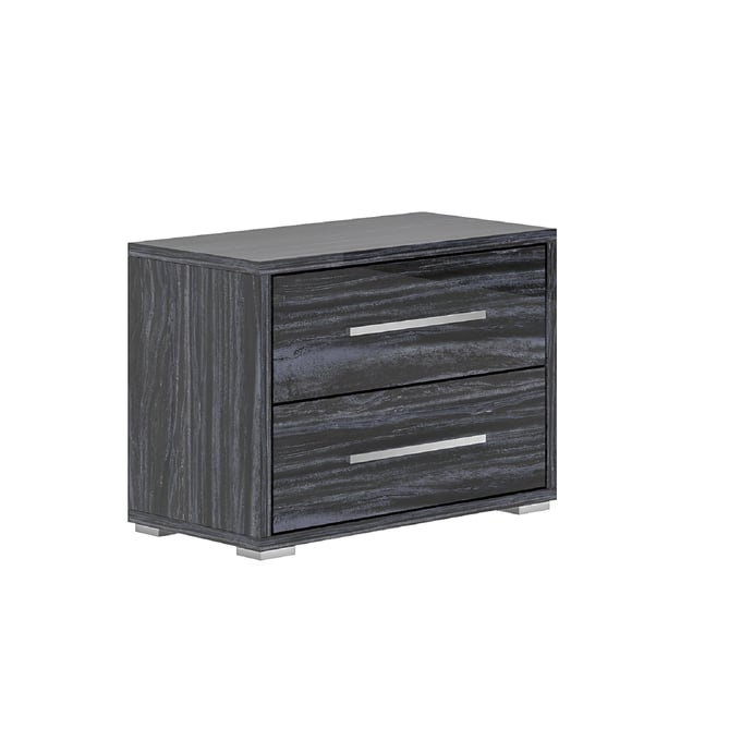 Chintaly Imports Naples Gloss Grey 2 Drawer Nightstand CHF-NAPLES-NS