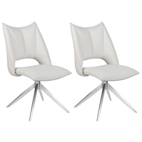 2 Chintaly Imports Nora White Swivel Side Chairs