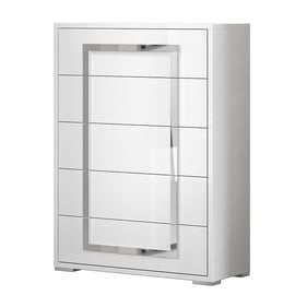 Chintaly Imports Oslo Gloss White 5 Drawer Chest