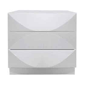 Chintaly Imports Paris Gloss White 3 Drawers Night Stand