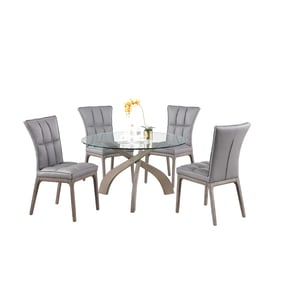 Chintaly Imports Peggy Grey 5pc Dining Room Set