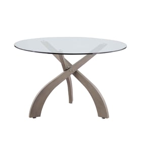 Chintaly Imports Peggy Clear Grey Round Dining Table