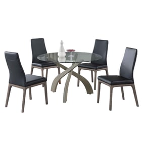 Chintaly Imports Peggy Rosario Black 5pc Dining Room Set