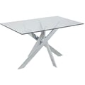 Contemporary Square Glass Dining Table