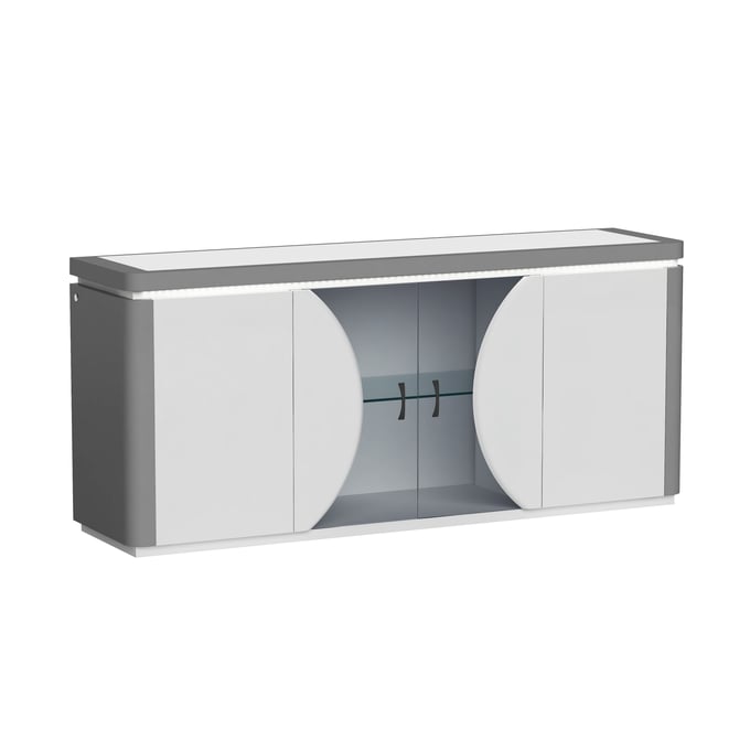 Chintaly Imports Rachel Gloss White Grey Buffet CHF-RACHEL-BUF