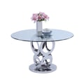 Round Glass Top Dining Table w/ Steel Base