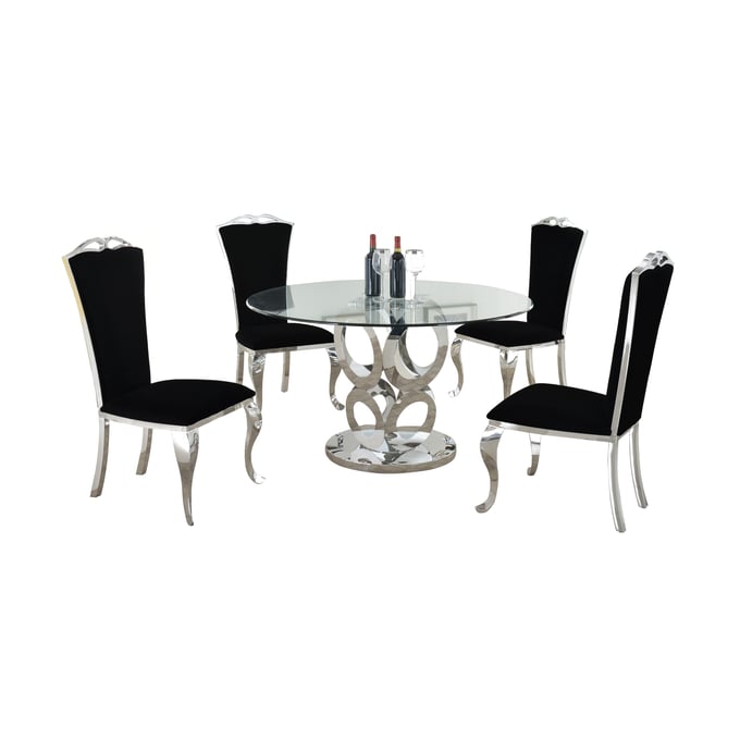 Chintaly Imports Raegan Black 5pc Dining Room Set CHF-RAEGAN-JAMIE-5PC