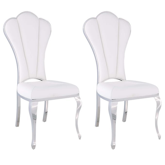 2 Chintaly Imports Raegan White Side Chairs CHF-RAEGAN-SC-WHT